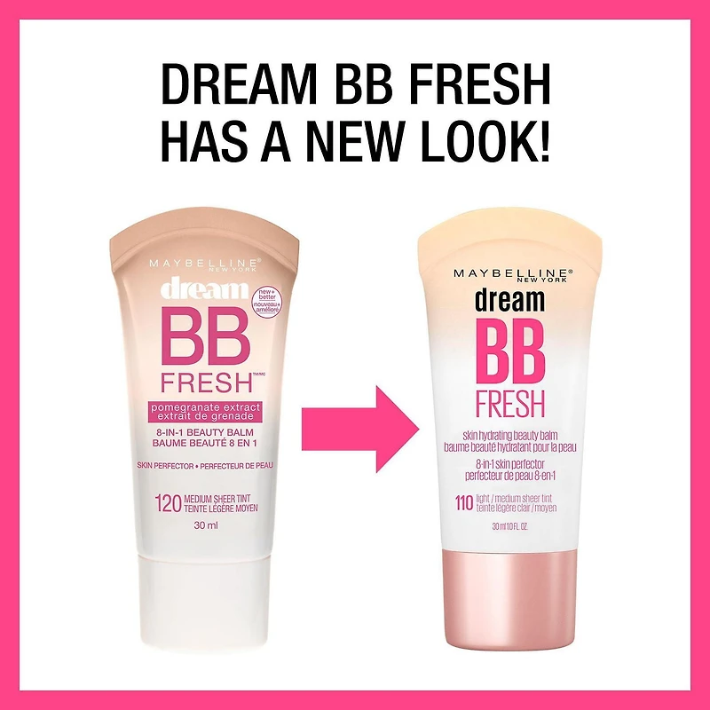 Maybelline New York Dream Fresh BB Cream, Sheer Coverage, Natural Finish, Hydrating and Lightweight
