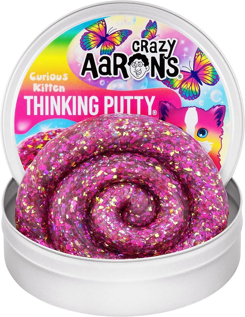 Chaton curieux de mastic de 3,5 pouces de Crazy Aaron's