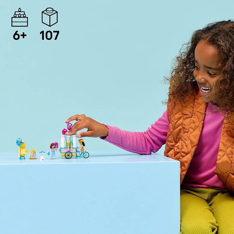 LEGO Friends Ice Cream & Balloon Stand Building Toy for Girls & Boys - Pretend Play Set for Kids, Ages 6+ - W/Liann & Paisley Minidolls & Accessories - Gift Idea for Birthdays - 42692