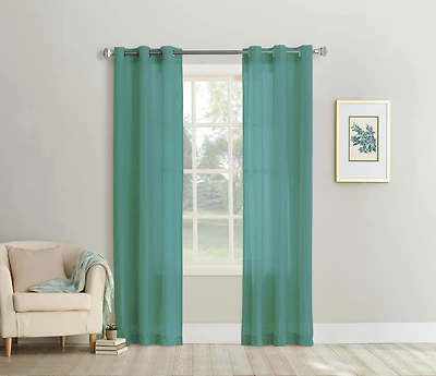 Sun Textile Crushed Grommet Sheer Voile Curtain