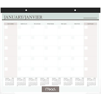 2027 Mead® Undated Monthly Desk Calendar, 19-3/4” x 17”