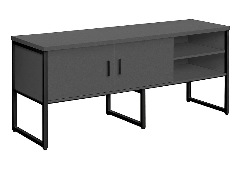 Monarch Specialties Office Credenza, 72"l, Home Office, Work, Storage Doors, Commercial Grade, White Laminate, Silver Metal, Contemporary