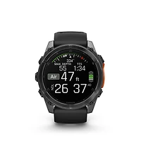 Garmin fēnix® 8 AMOLED Display GPS Smartwatch - 51-mm - Slate Grey Bezel with Black Silicone Band