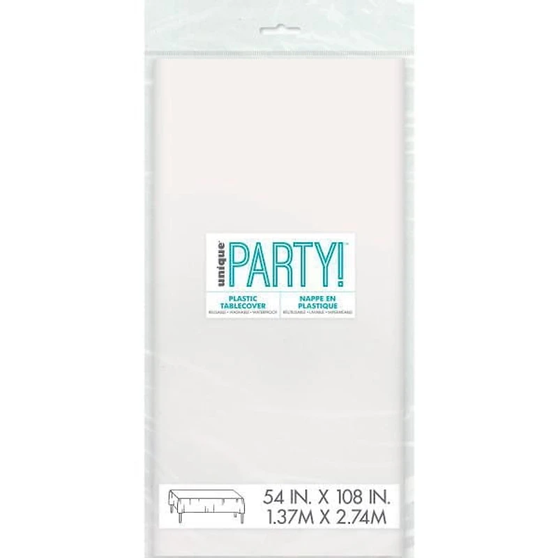 Nappes rectangulaires blanches opaques en plastique Unique Industries, lot de 3