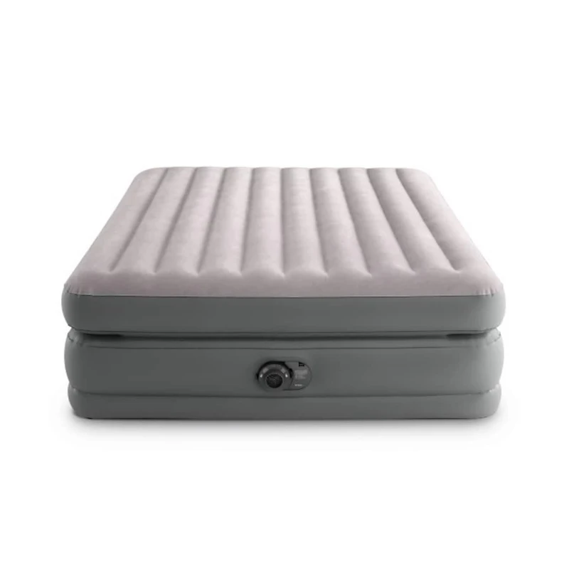 Intex 20" Queen Comfort Elevated Airbed, Inflatable Mattress with Fiber-Tech and Internal Pump