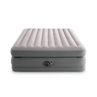 Intex 20" Queen Comfort Elevated Airbed, Inflatable Mattress with Fiber-Tech and Internal Pump