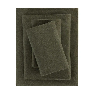 Mainstays – Parure de lit en jersey extra doux, enrichi en coton, pour adulte, King, couleur Sea Turtle Green, 4 pièces