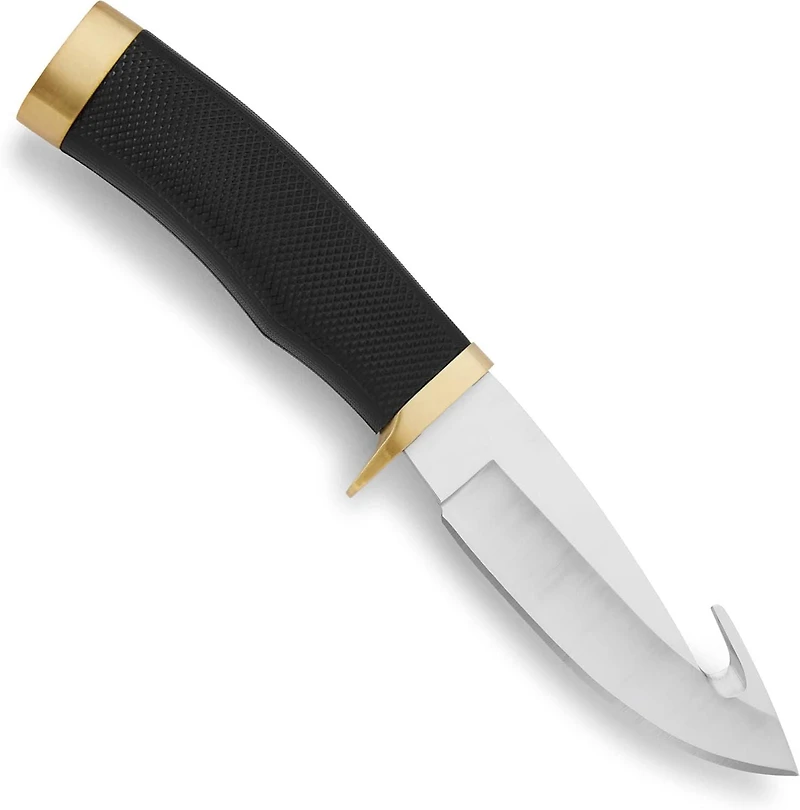 Buck Knives – Couteau à lame fixe Buck Zipper avec Guthook – Couteau à lame fixe, garantie à vie à 100 %, traité thermiquement, manche en caoutchouc texturé, fourreau inclus, chasse