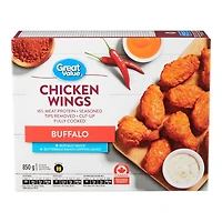 Great Value Frozen Buffalo Chicken Wings, 850g