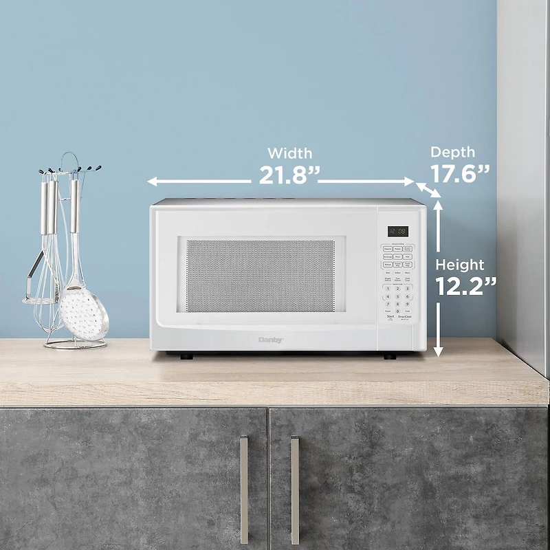 Danby Designer DDMW01440WG1 1.4 cu ft Sensor (Cooking) Microwave in White