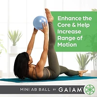 Balle Ab Mini Gaiam 8” (Bleu Ciel Transparent), Tous Niveaux de Fitness