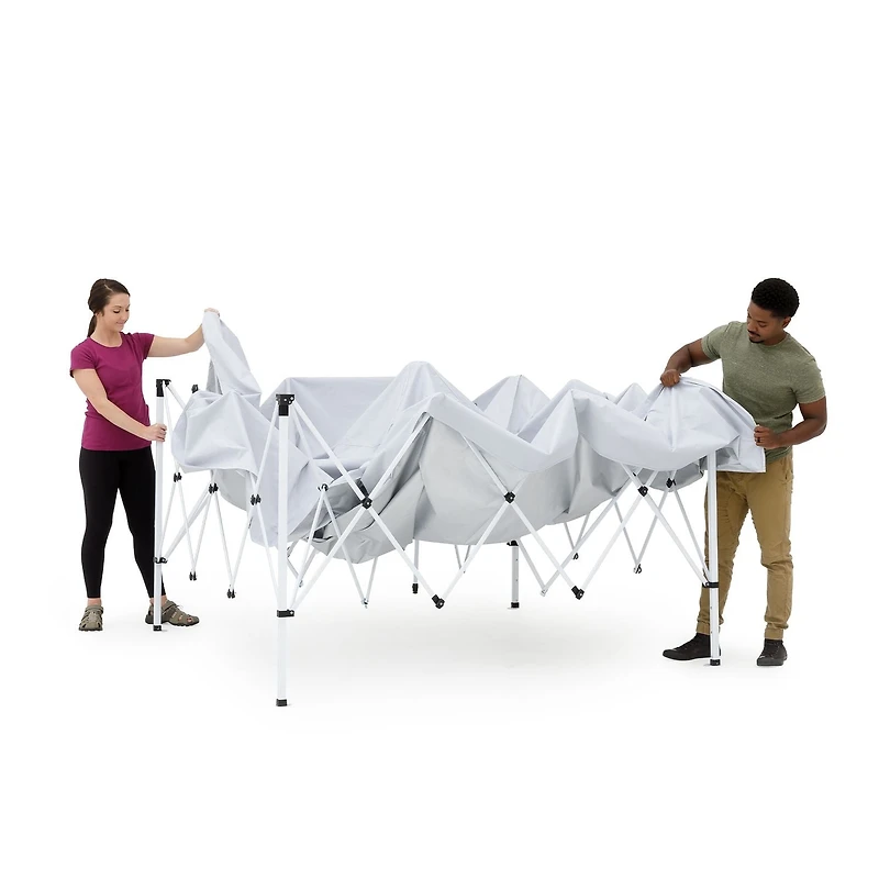Ozark Trail 10ft x10ft Instant Pop Up Canopy Tent with Simple Push Setup – Straight Leg Pop-Up Tent for Tailgating, Camping & Events, white