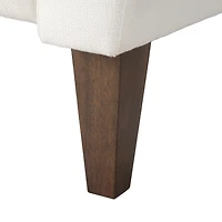CorLiving Wells Off White Basketweave Fabric Upholstered Indoor Pushback Recliner with Wood Legs