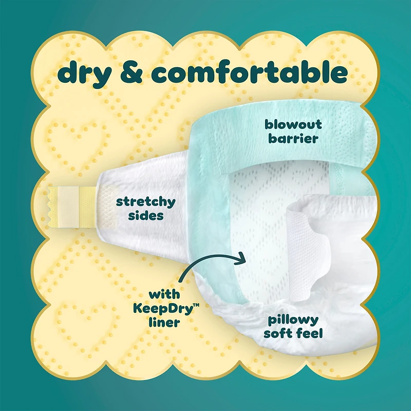 Pampers Swaddlers Diapers, Size 3 (13-26 lbs), Absorbent, Keeps Baby Dry and Comfortable, Skin Safe Disposable Baby Diaper