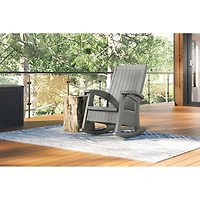 Suncast Outdoor Rocking Chair with Storage, Multi-Wall Resin, Dove Gray