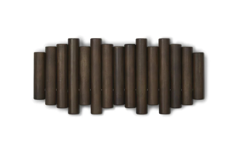 Umbra Picket 5. Patère Murale 5 Crochets, En Bois Effet Noyer, 38X18X6.3 Cm.