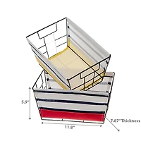 Storage Wire Caddy and Cloth Stripes - Set of 2