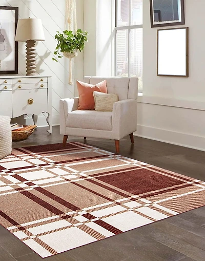 Tapis Lavable ECARPET à Carreaux pour Chambre, Salon, Chambre d'Enfant, Couloir
