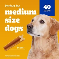 PEDIGREE DENTASTIX Gâteries de soins buccodentaires saveur de bœuf pour chiens adultes de race moyenne – réduisent l’accumulation de plaque et de tartre, 40 bâtonnets
