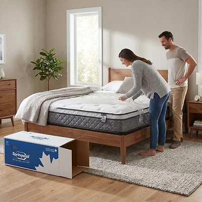 Springwall CHELSEA 9" Medium Plush Euro Top Pocket Coil Mattress in a box