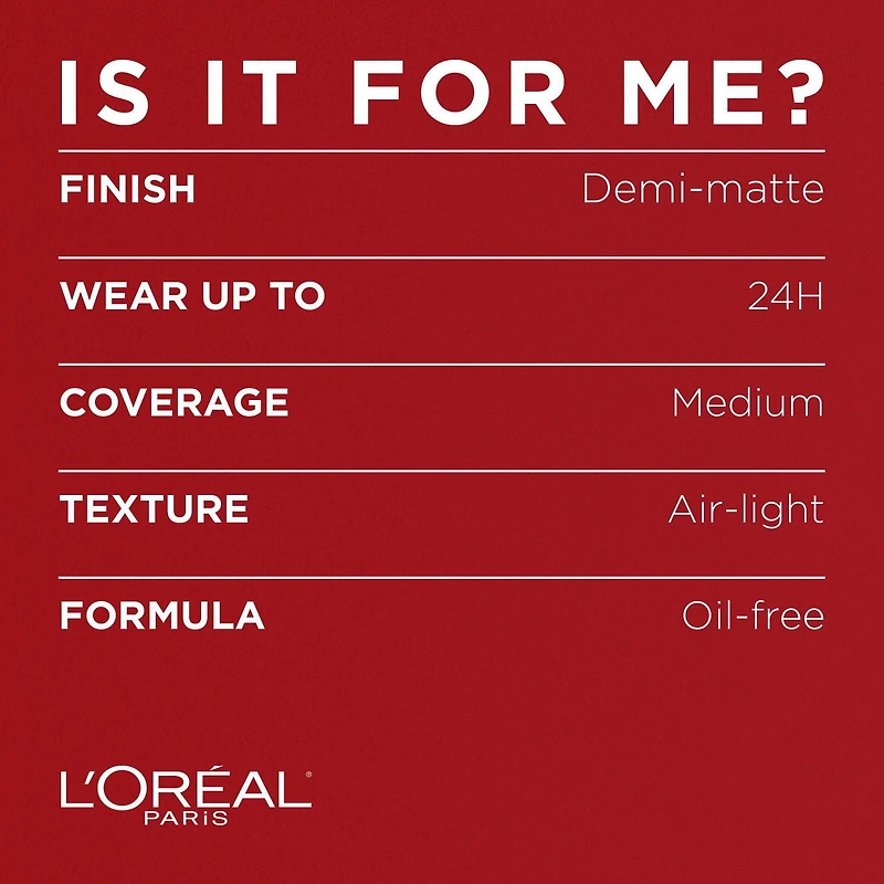 L'Oréal Paris Fond de Teint Pro - Mat/ Sans Huile, Léger