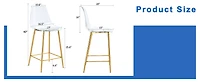 Noble House Modern Minimalist Bar Stool Set of 2,Integrated Backrest,Gold