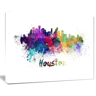 Design Art La Ligne D'Horizon De Houston Art Sur Toile