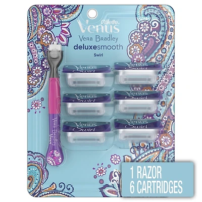 Rasoir Gillette Venus Vera Bradley Doux somptueux pour femmes, manche avec