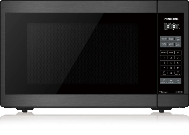 Panasonic NNSC688SC Four à micro-ondes Genius Mid Size 1200W Inverter, 7 menus de cuisson automatique, sécurité enfants, noir inoxydable