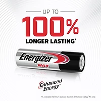 Piles alcalines AA Energizer MAX, emballage de 16