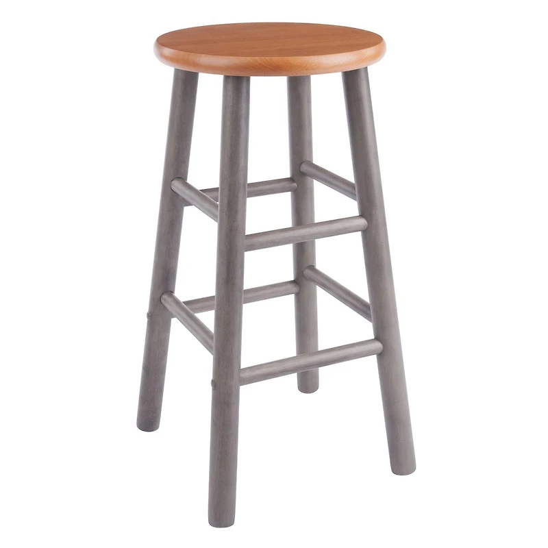Huxton 2Pc Counter Stool Set Gray / Teak