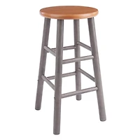 Huxton 2Pc Counter Stool Set Gray / Teak