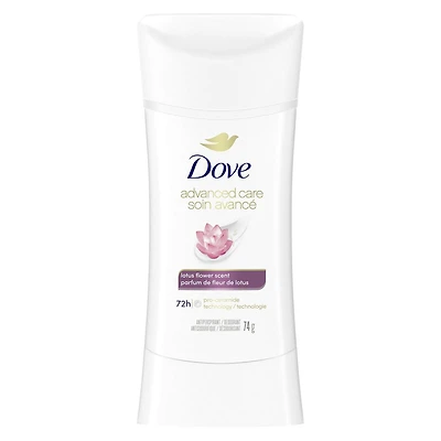 Dove Advanced Care Antiperspirant Deodorant Stick Lotus Flower Scent, 74 g