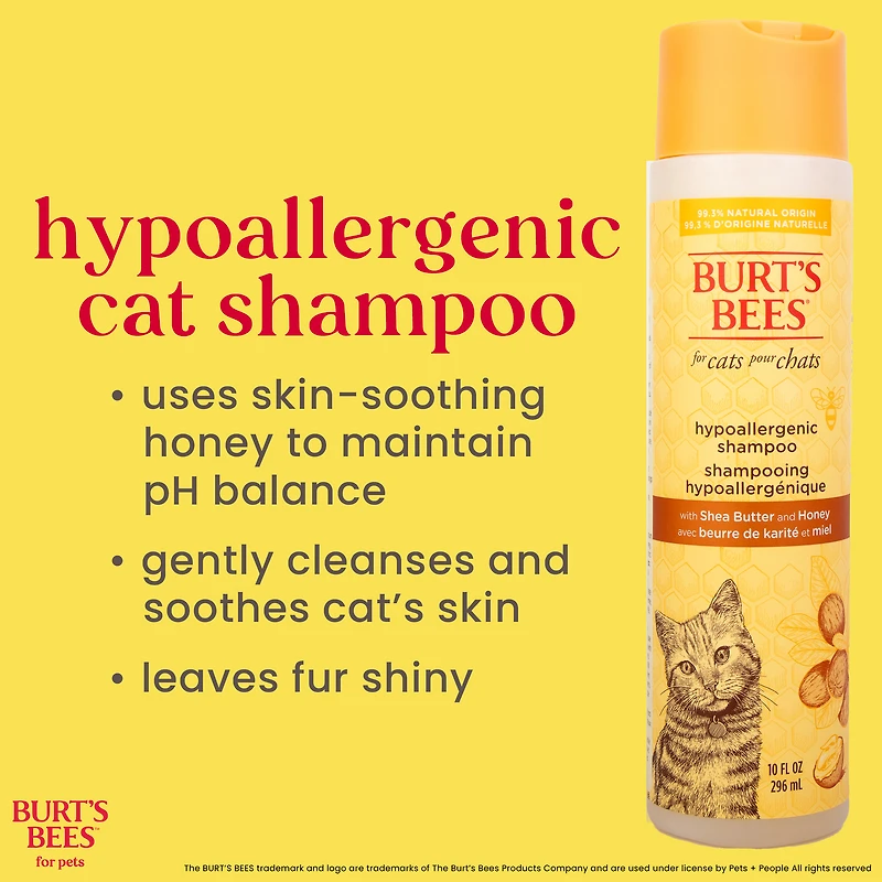 Burt's Bees Hypoallergenic Cat Shampoo Shae Butter Honey 10 fl oz
