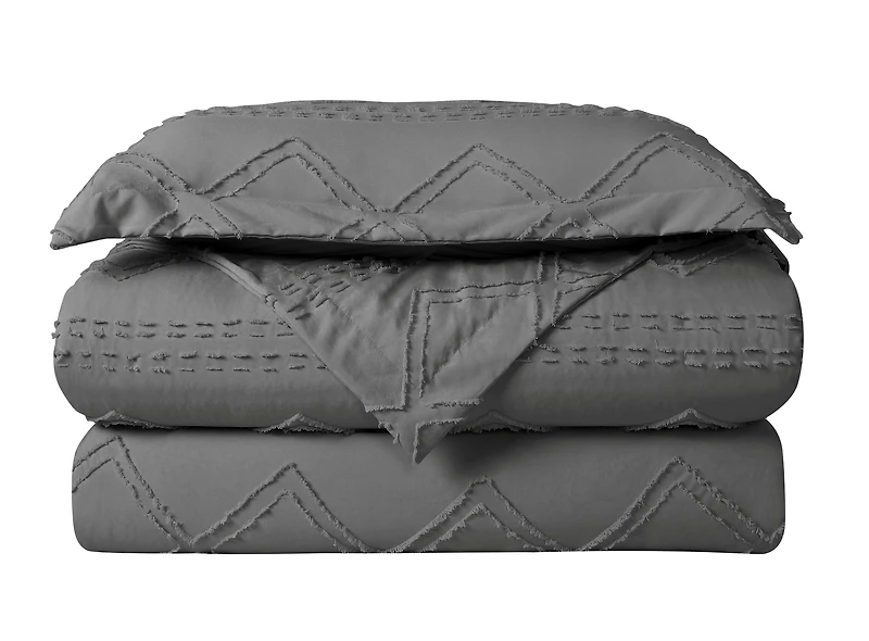 Swift Home Diamond Textured Soft Touch Duvet Cover Set, All Season Bedding with Zipper Closure, Includes Pillow Shams, Twin