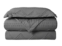 Swift Home Diamond Textured Soft Touch Duvet Cover Set, All Season Bedding with Zipper Closure, Includes Pillow Shams, Twin