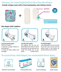 Charlie Banana 6 Inserts Oceana Hybrid All-in-One Reusable Diapers