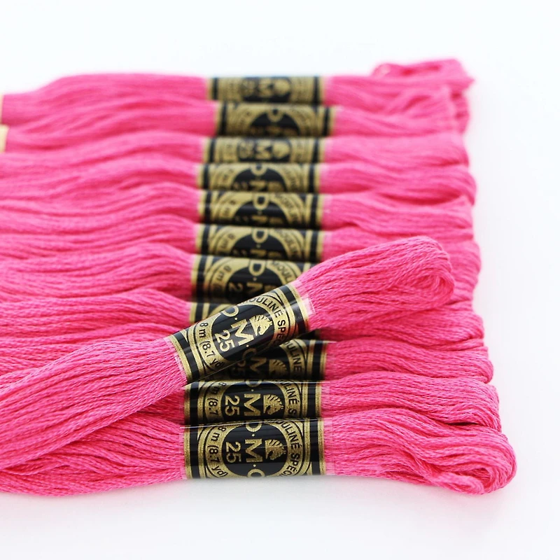 DMC Pink Cotton 6-Strand Embroidery Floss Skein, 8 m (8.7 yd)