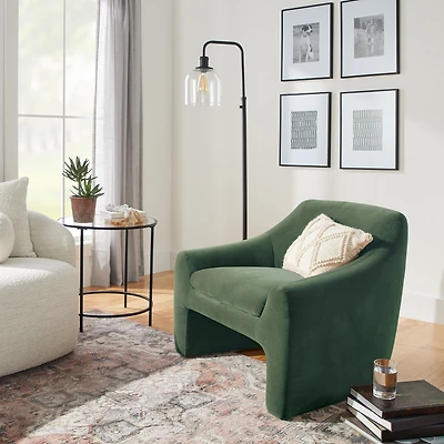 Better Homes & Gardens Emerson curvy accent chair, Olive