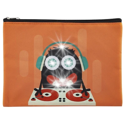 Merangue Trousse à crayons DJ Monstre lumineuse, orange, Paquet de 2