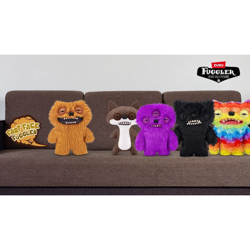 Fuggler Fart Face 9-inch Assortment Series 1 (Munch Munch – Black long) by ZURU, Funny Ugly Monster Plush Toy