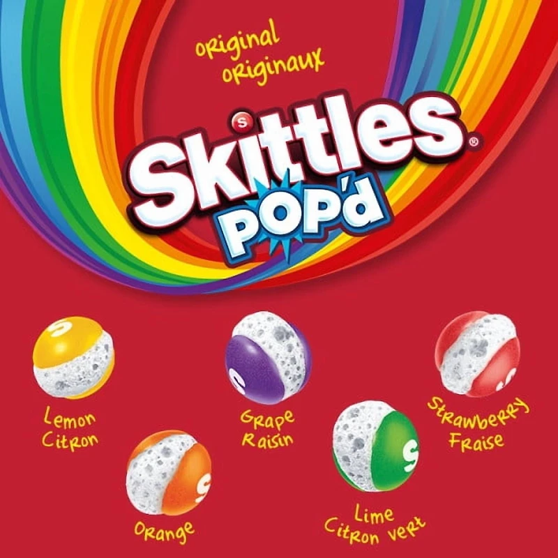SKITTLES POP'D, Original Freeze Dried Candy Bag, 155g
