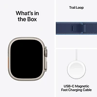 Apple Watch Ultra 3 GPS + Cellular 49mm Natural Titanium Case with Bright Blue Trail Loop - S/M