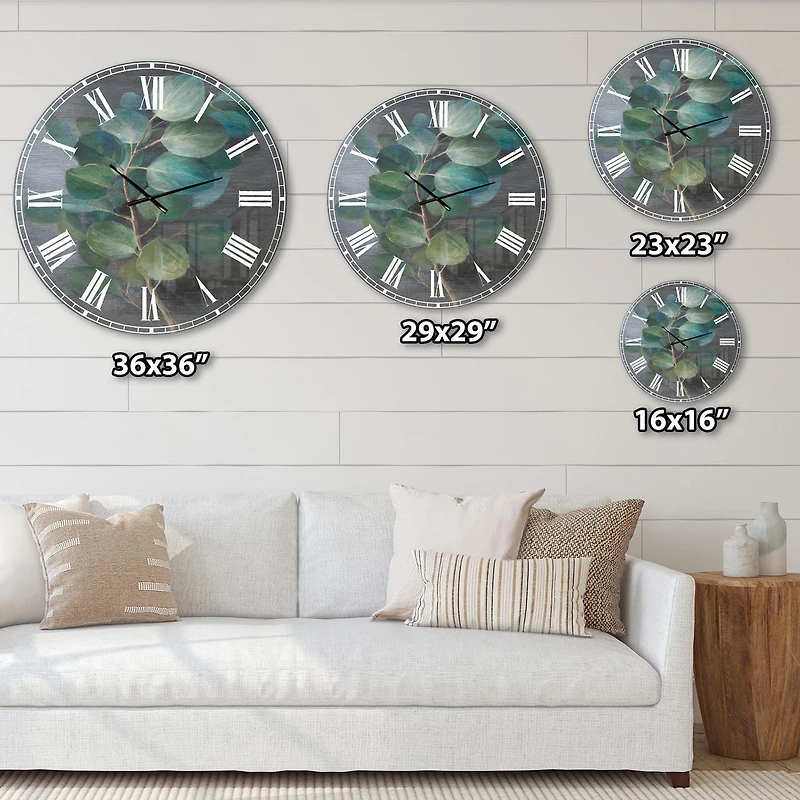 Designart Feuilles fraîches je horloge murale