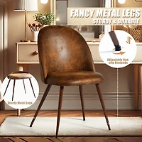 Homy Casa Set of 2 Upholstered Chairs with High Back and Adjustable Foot Pads for Gaming, Office, and Study Room