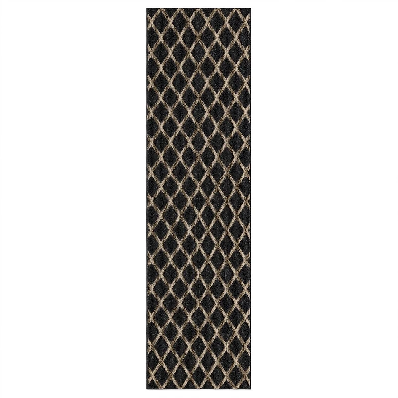 Mohawk Home Lewis Diamond Near Black/Tan Tufted Polyester Area Rug
