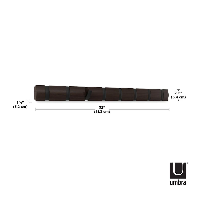 Umbra Flip Porte-manteau mural, noir / noyer