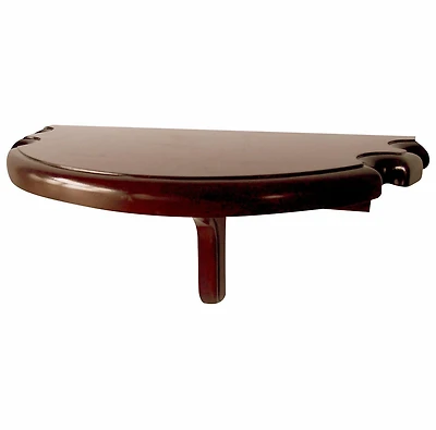 Tablette murale en demie-lune haut de gamme de Hathaway - finition noyer