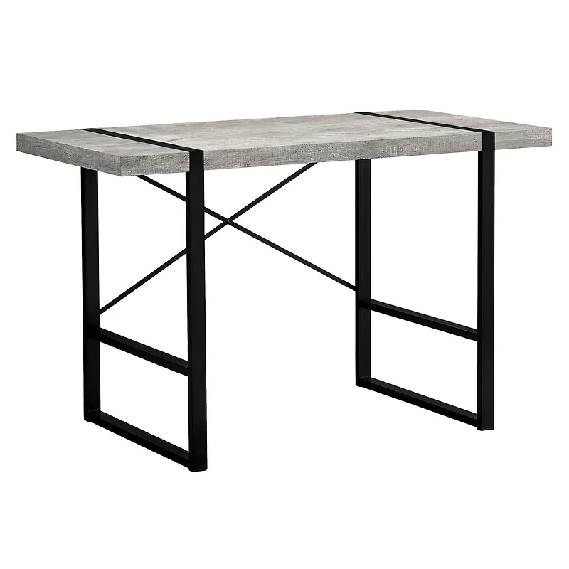 Monarch Specialties Bureau, Bureau À Domicile, Ordinateur Portable, 48"l, Travail, Métal, Stratifié, Gris, Noir, Contemporain, Moderne