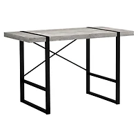 Monarch Specialties Bureau, Bureau À Domicile, Ordinateur Portable, 48"l, Travail, Métal, Stratifié, Gris, Noir, Contemporain, Moderne